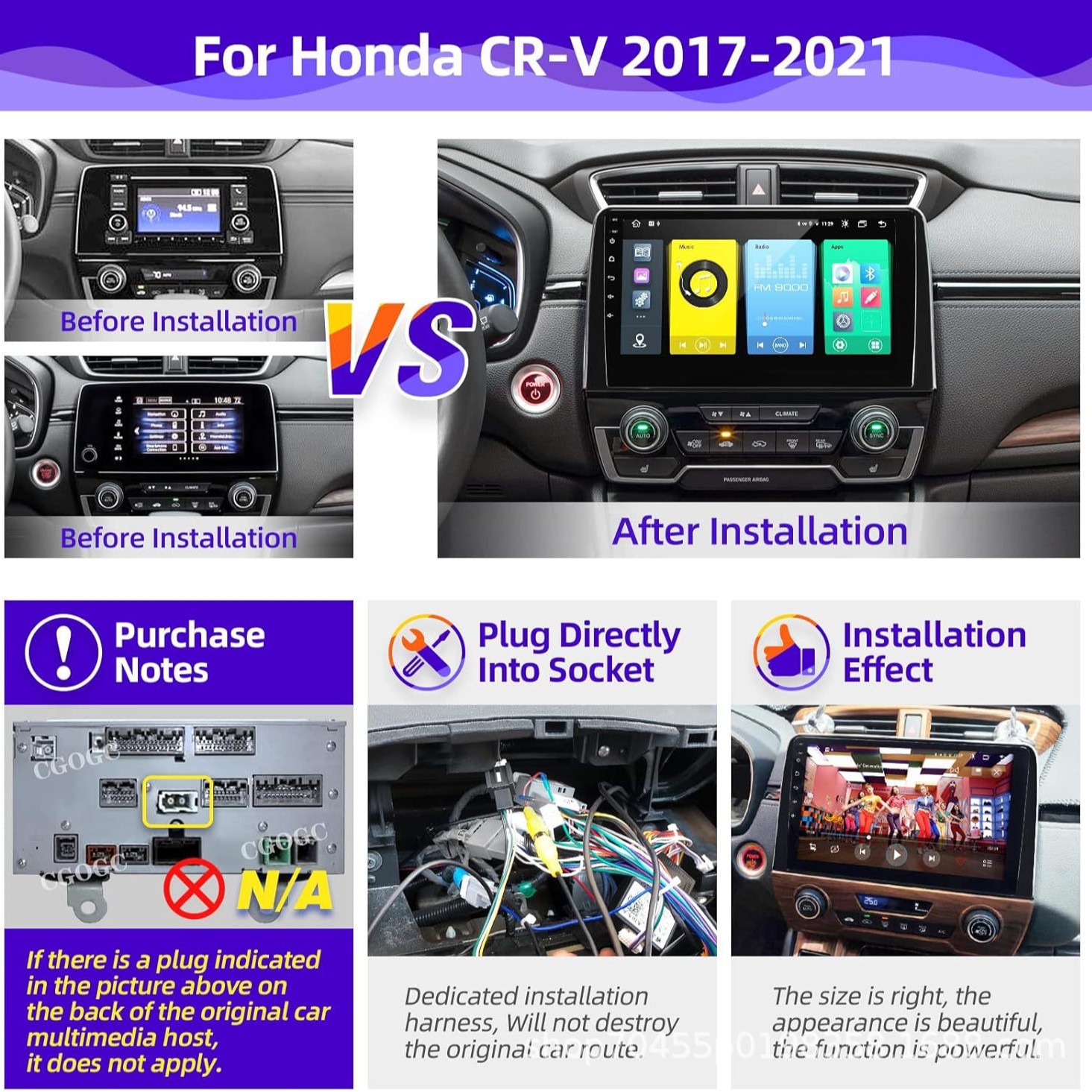 Applicable to 17-20 Honda CRV navigation large-screen navigation Android smart GPS car navigation Honda CRV 2