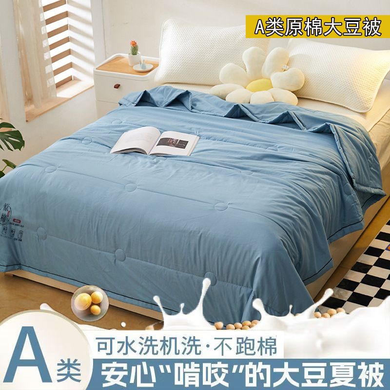 Mother and Baby Type a Soybean Raw Cotton Summer Cool Quilt Summer Air-Conditioned Quilt Machine Washable Summer Thin Quilt Core Summer Gift
