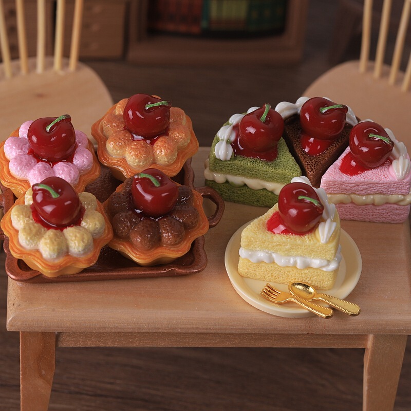 Cherry Cream Mousse Cake DIY Simulated Food Toy Model Dollhouse Toy Ornaments Resin Accessories Cherry Cream Mousse Cake DIY Simulated Food Toy Model Dollhouse Toy Ornaments Resin Accessories