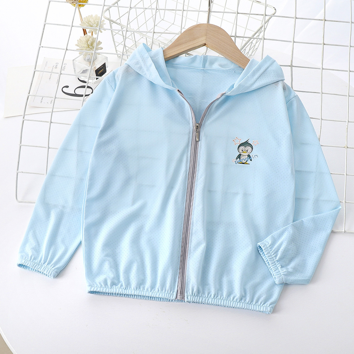 Children's sunscreen clothing summer children's clothing wholesale ice silk sunscreen clothing female baby cardigan coat boy sunscreen clothing breathable