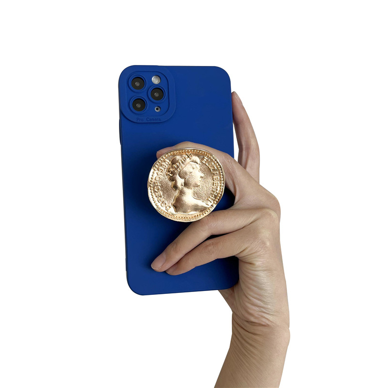 Retro estilo frío metal airbag soporte perezoso soporte de escritorio pegatina retráctil plegable cojín de aire soporte del teléfono móvil