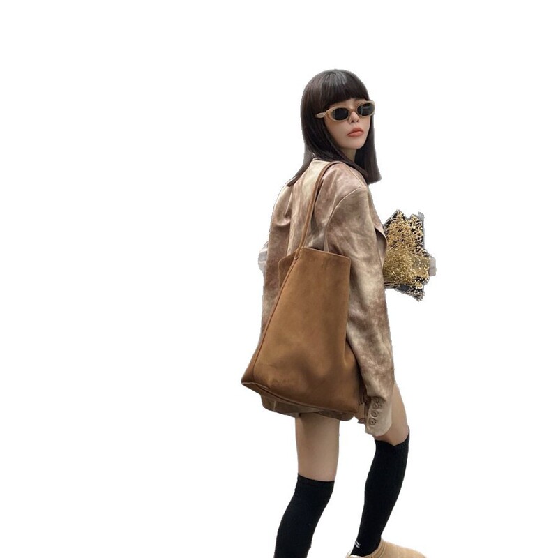 磨砂皮托特包包女2025秋冬新款高级子母大容量时尚通勤单肩斜挎包|undefined