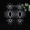 Silver needle, fashionable earrings, trend zirconium, silver 925 sample, European style