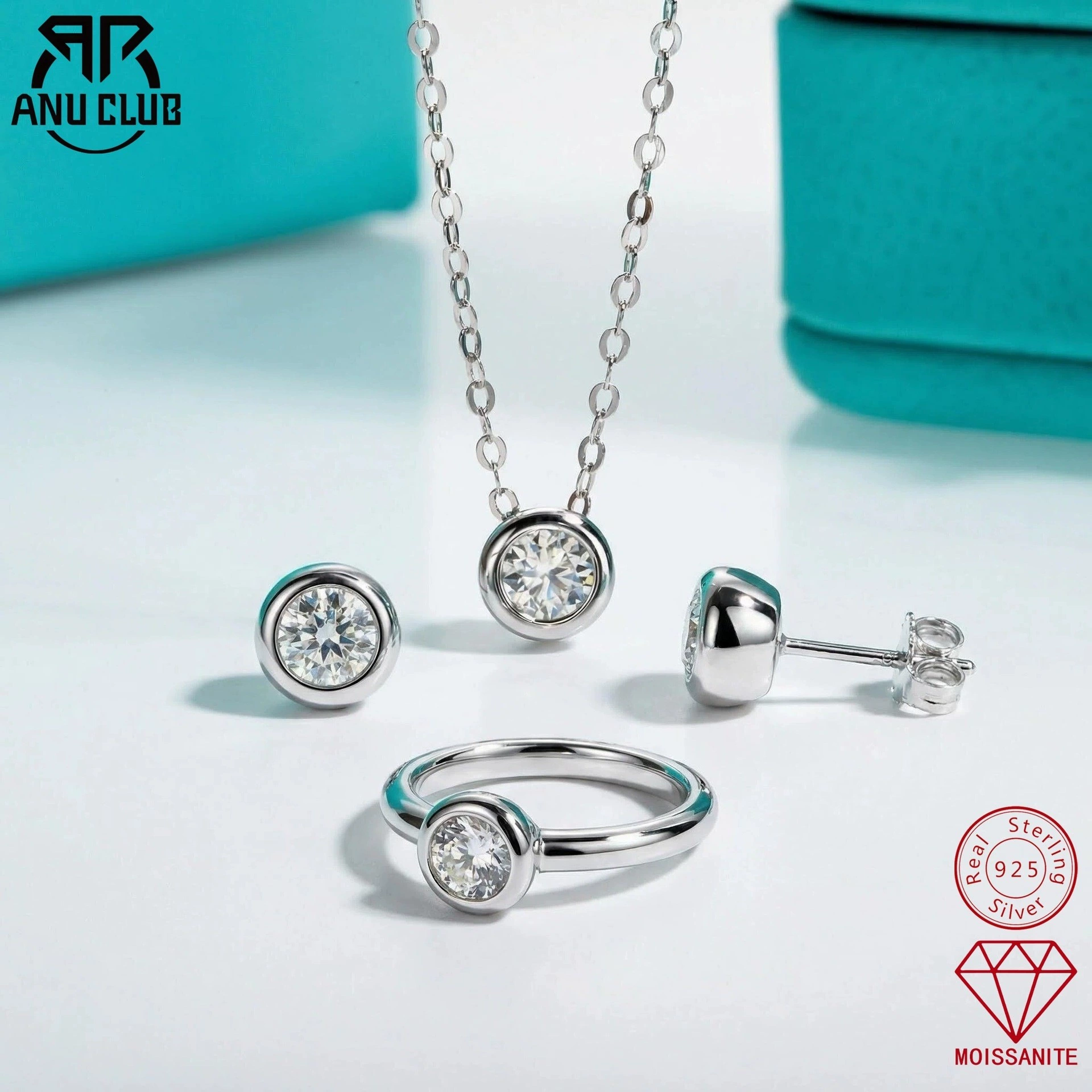 Минималистичный кулон из муассанита, ожерелье из серебра 925 пробы, универсальный аксессуар для повседневной носки, оптовая продажа, стиль INS