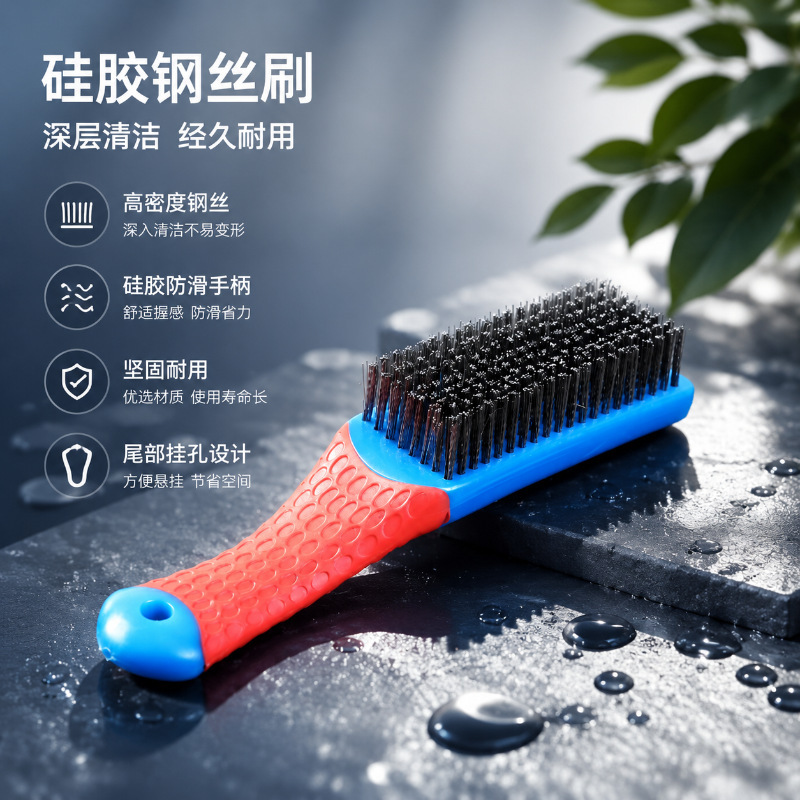 Stainless steel wire brush for rust removal, polishing, and cleaning, suitable for household rust removal and cleaning of items like Vajra Bodhi and walnuts