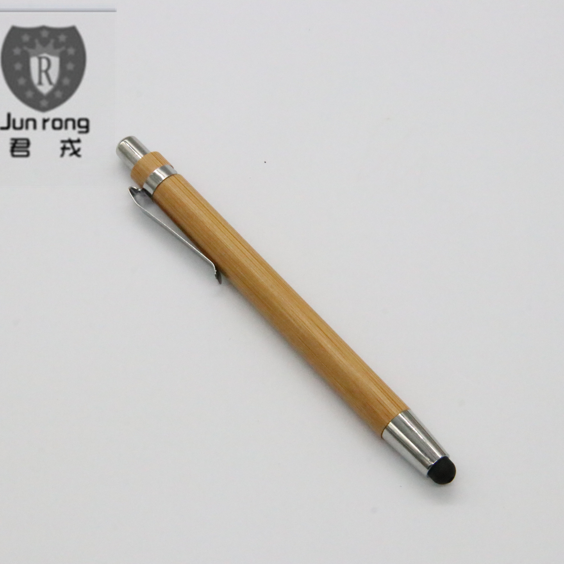 Bambú pluma táctil bolígrafo pluma de la prensa pluma de metal clip aerosol pintura bolígrafo madera de bambú