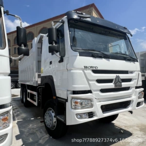 Export HOWO 6*4 front-four-wheel-rear-eight-wheel dump truck with automatic tarpaulin
