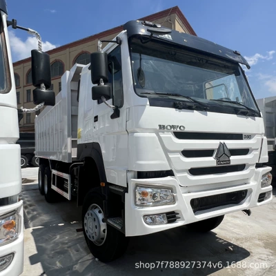 Export HOWO 6*4 front-four-wheel-rear-eight-wheel dump truck with automatic tarpaulin (Yük maşınları)