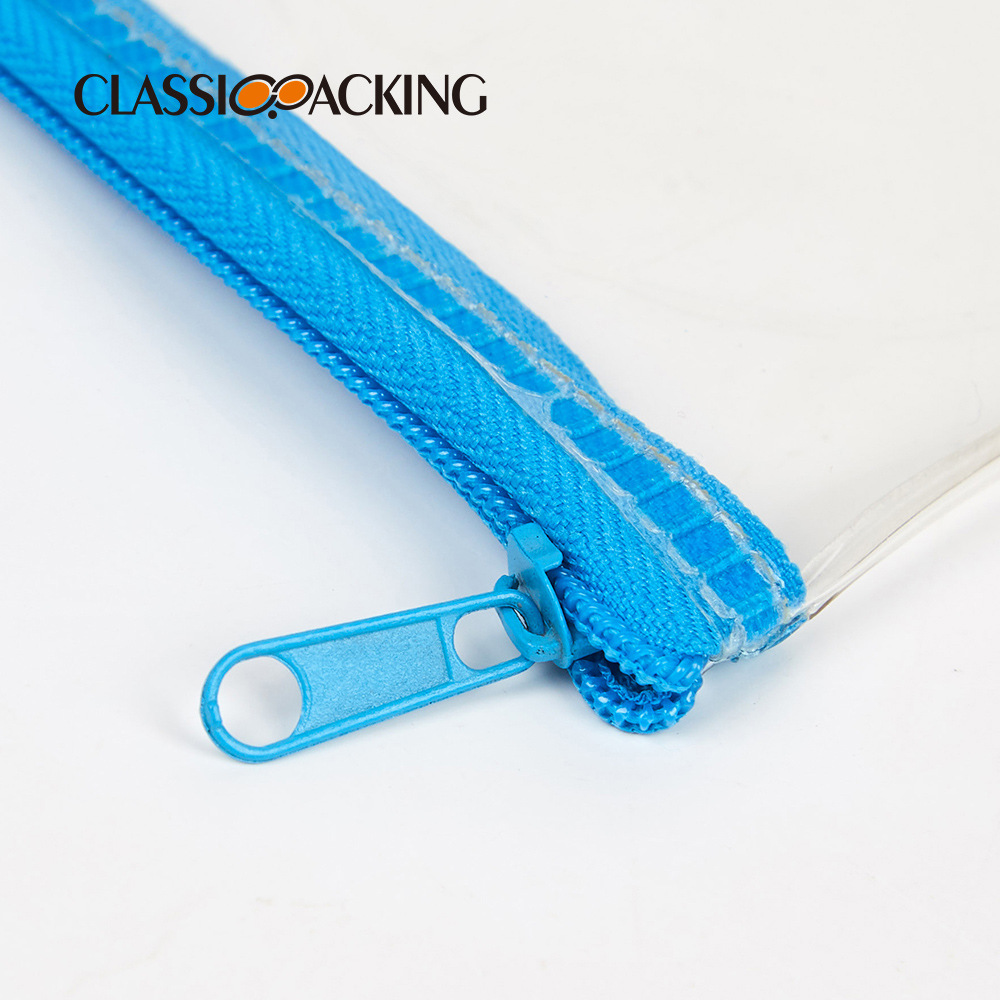 Bolsa con cremallera de PVC, bolsa transparente de plástico para guardar documentos, bolsa de papelería para estudiantes, se puede imprimir con logotipo, linda bolsa de viaje para maquillaje