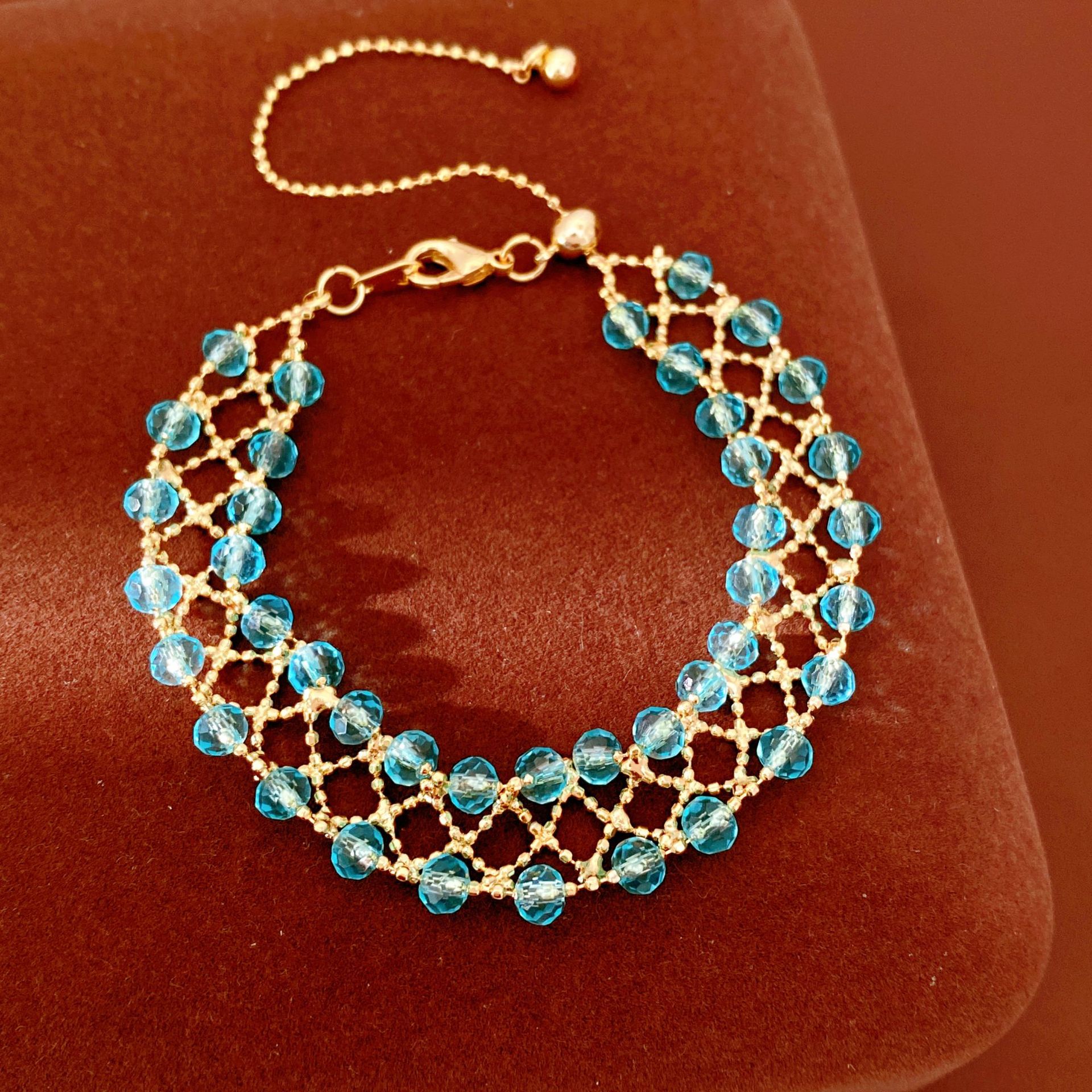 Pulsera - dorada - azul