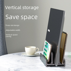 Laptop Vertical Stand Storage Tablet Holder Aluminum Multi-Card Slot Adjustable Desk Organizer