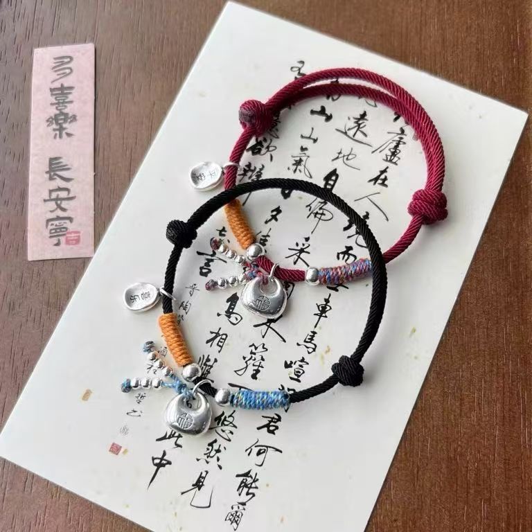 Futuo Solid Peace Chubby Fu Red Rope Bracelet Hand-Woven Adjustable Bracelet Best Friend Gift for Couple Futuo Solid Peace Chubby Fu Red Rope Bracelet Hand-Woven Adjustable Bracelet Best Friend Gift for Couple