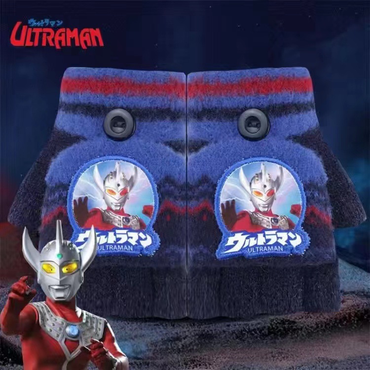 Ultraman children glove Men's Autumn and winter Length keep warm knitting Wool pupil glove