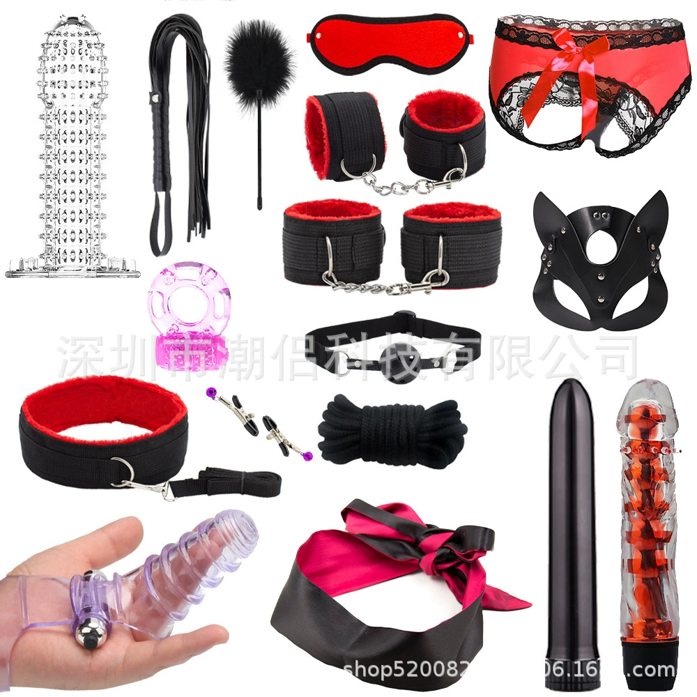 BDSM-набор, 17 предметов, взрослые игрушки, плюшевые наручники и разные аксессуары, 4 цвета