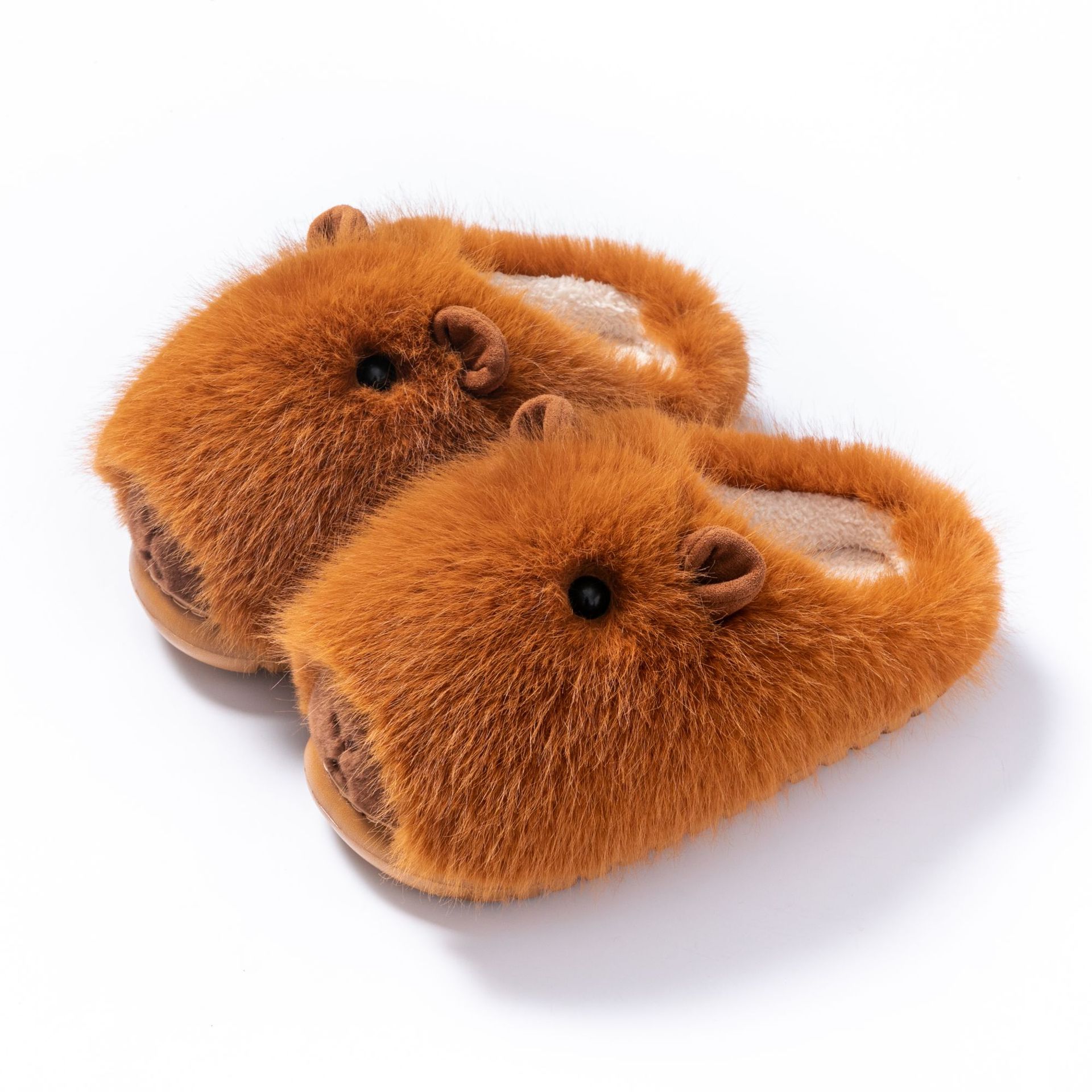 Zapatillas nuevas de otoño e invierno, lindas zapatillas capibala, zapatos de algodón para el hogar, Zapatillas de casa cálidas de suela gruesa, zapatillas de felpa para mujer