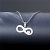 Fashionable retro necklace stainless steel hip-hop style, pendant heart shaped, accessory, Korean style