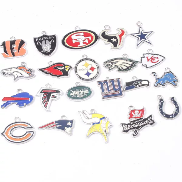 Nfl American Football Enamel Team Pendants Mixed with 32 Team Logos Enamel Sports Series Pendants