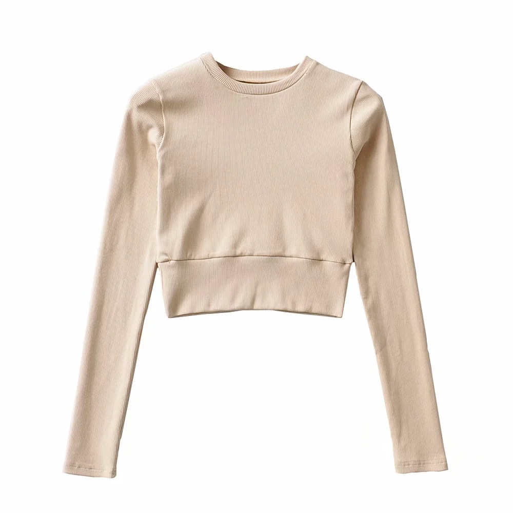 knitted solid color sports T-shirt NSAC26300