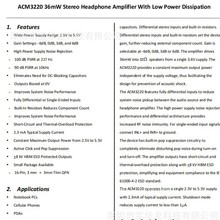 ��ʢ ACM3220 36mW�����������Ŵ������͹������QFN16