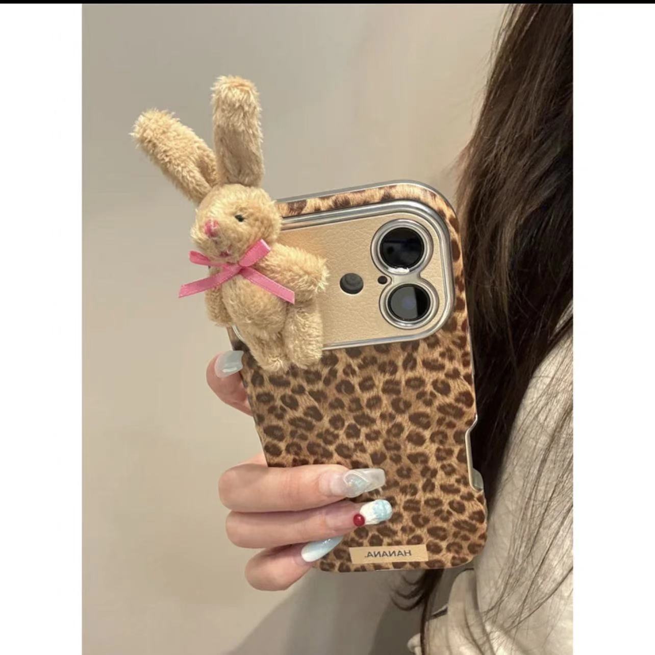 iPhone Applicable Brands Silica Gel Rabbit Leopard Cute Phone Cases Phone Accessories