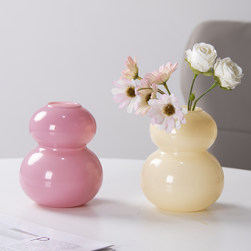 Nuevo vasos de cristal creativos de calabaza hidropónica plantas floral vasos de flores secas decoraciones de mesa de sala de estar