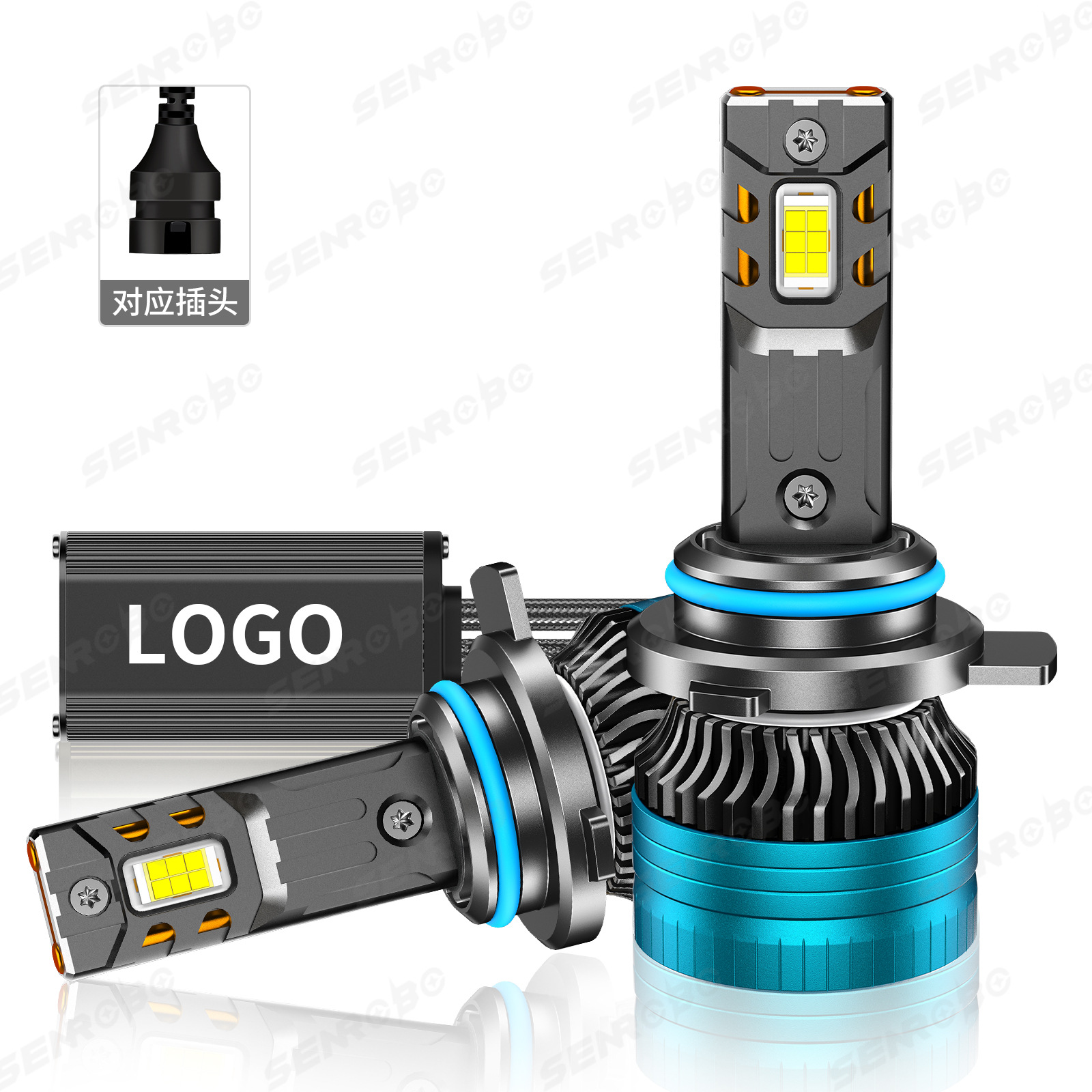 SENROBO transfronterizo doble tubo de cobre condujo faro 110W de alta potencia condujo lámpara de automóvil lámpara de modificación