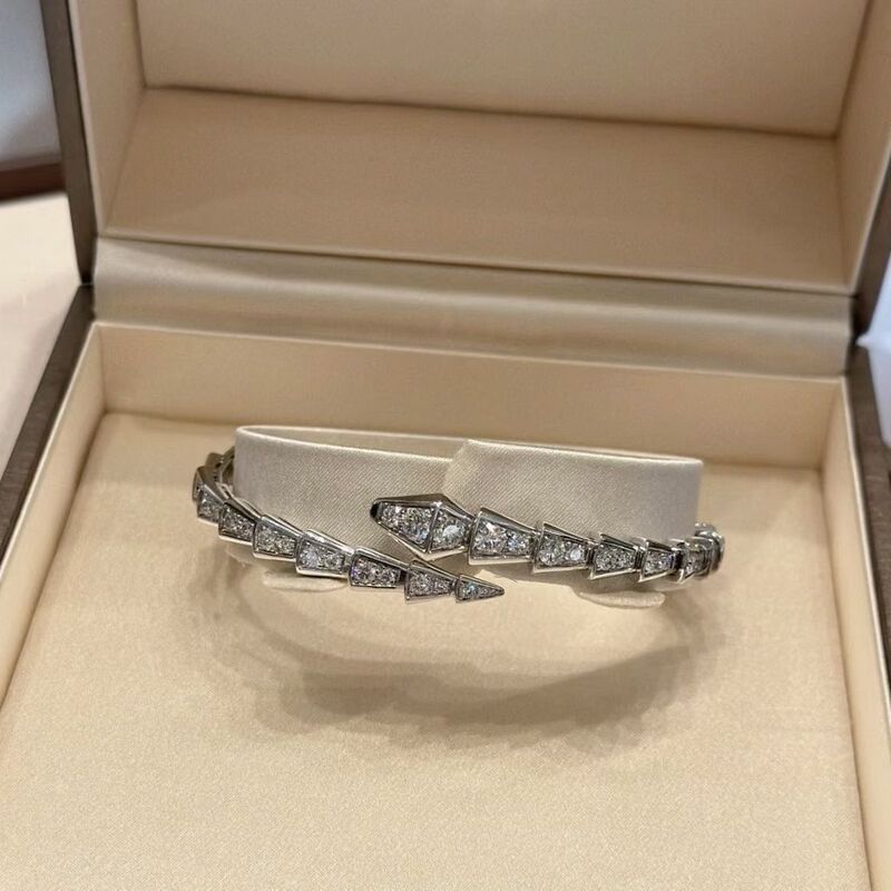 [Counter Version] Baojia Snake Full Diamond Bracelet Rose Gold Diamond Snake Bone Bracelet Valentine's Day Gift 520