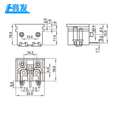AC power socket for plum blossom seat, three-hole socket for electrical industry, three-pronged common accessories that can be welded 23*18 