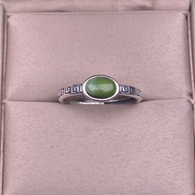 松石戒指s925银镶嵌复古简单时尚ol日常绿松石手饰精致小清新饰品