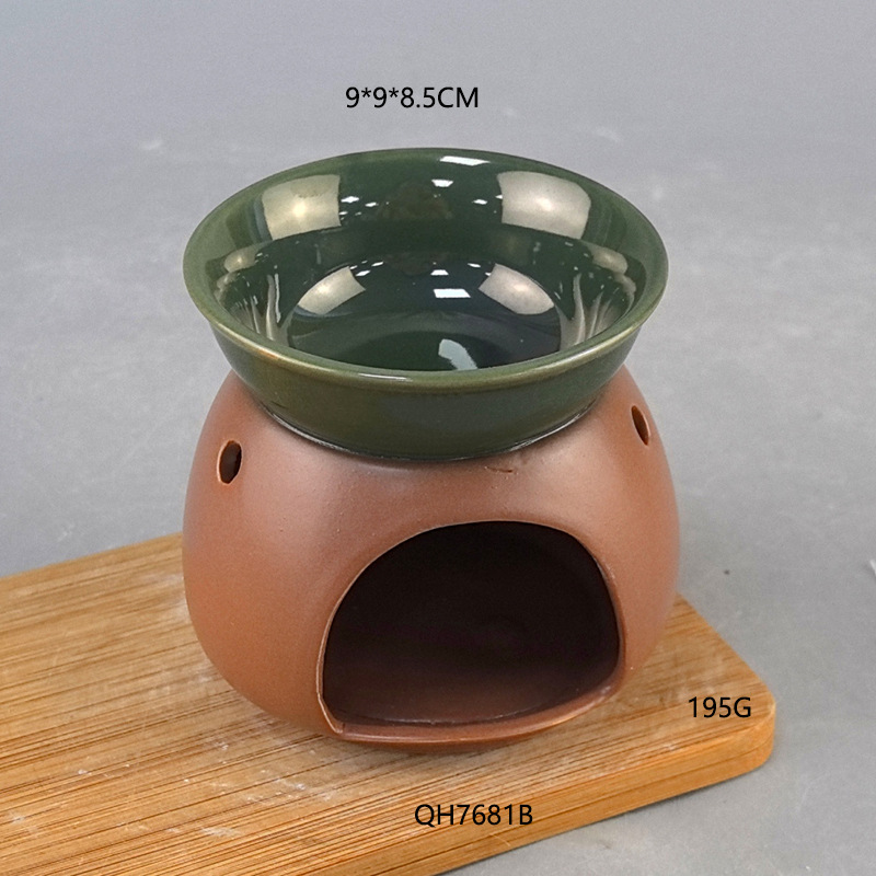 Lámpara de incienso de cerámica quemada en seco, lámpara de aceite esencial, horno de incienso de flores de cerámica, dormitorio, sala de estar, humidificador de fragancia