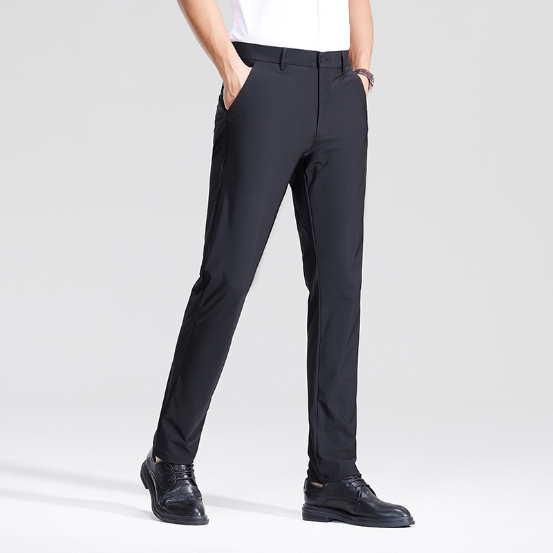 Pantalones casuales de hombre primavera y verano nuevos pantalones comerciales ociosos pantalones elásticos primavera y otoño sin quemar y antiarrugas pantalones rápidos para hombres