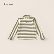 宥宝童装儿童半高领条纹打底衫男童长袖t恤冬装秋冬女童保暖上衣
