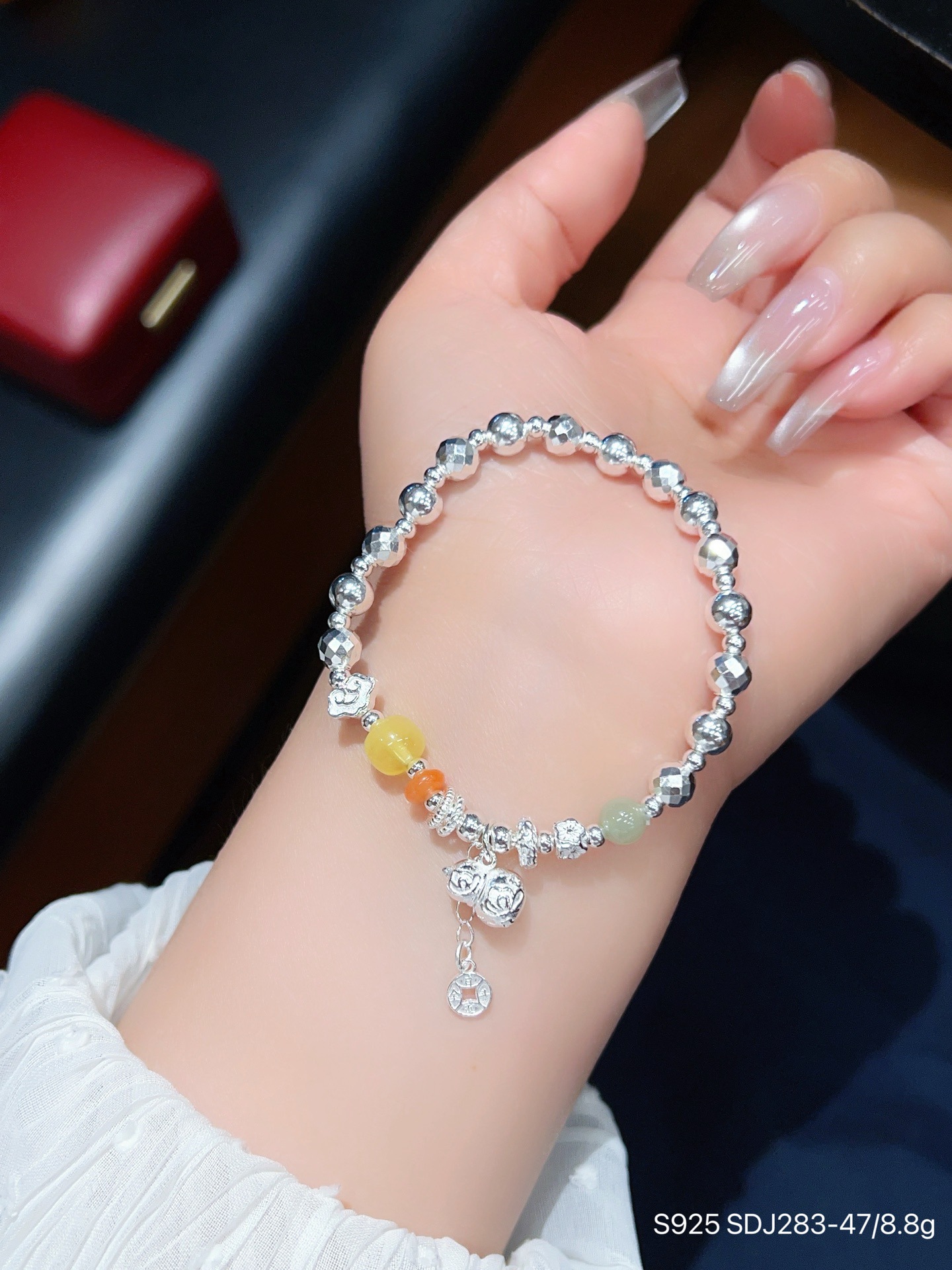 S925 pulsera de mariposa de amatista de plata esterlina joyería de plata femenina con cuentas diseño de nicho pulsera de cristal rosa regalo para novia