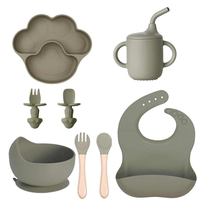 Army green dinner plate 8-piece set of 2
