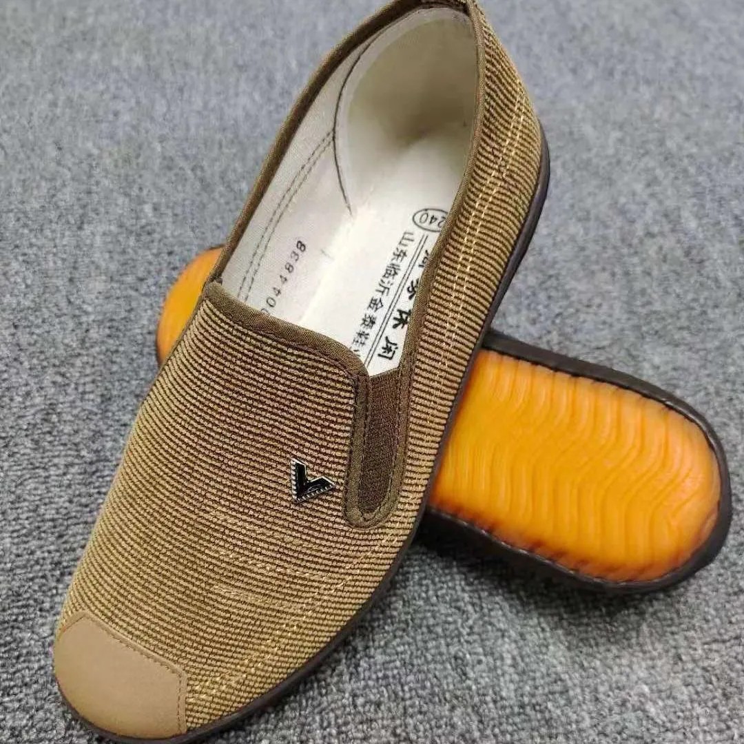 Cross-Border Men's Slip-On Loafers, Breathable Canvas, Non-Slip Soft Sole, Casual, Lightweight, Comfortable Old Beijing Cloth Shoes