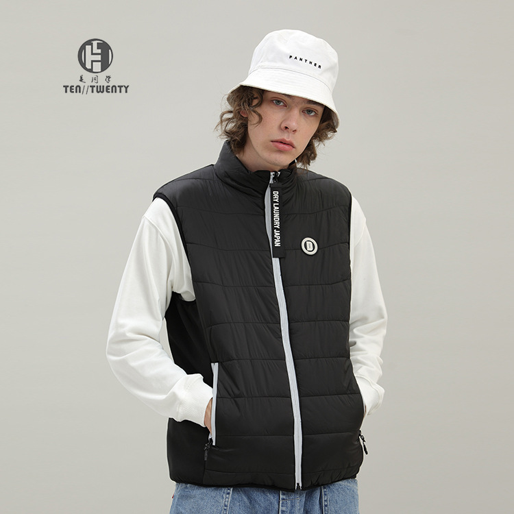 Chaleco Acolchado sin Mangas para Hombre de Nailon con Bolsillos con Cremallera, para Uso Casual