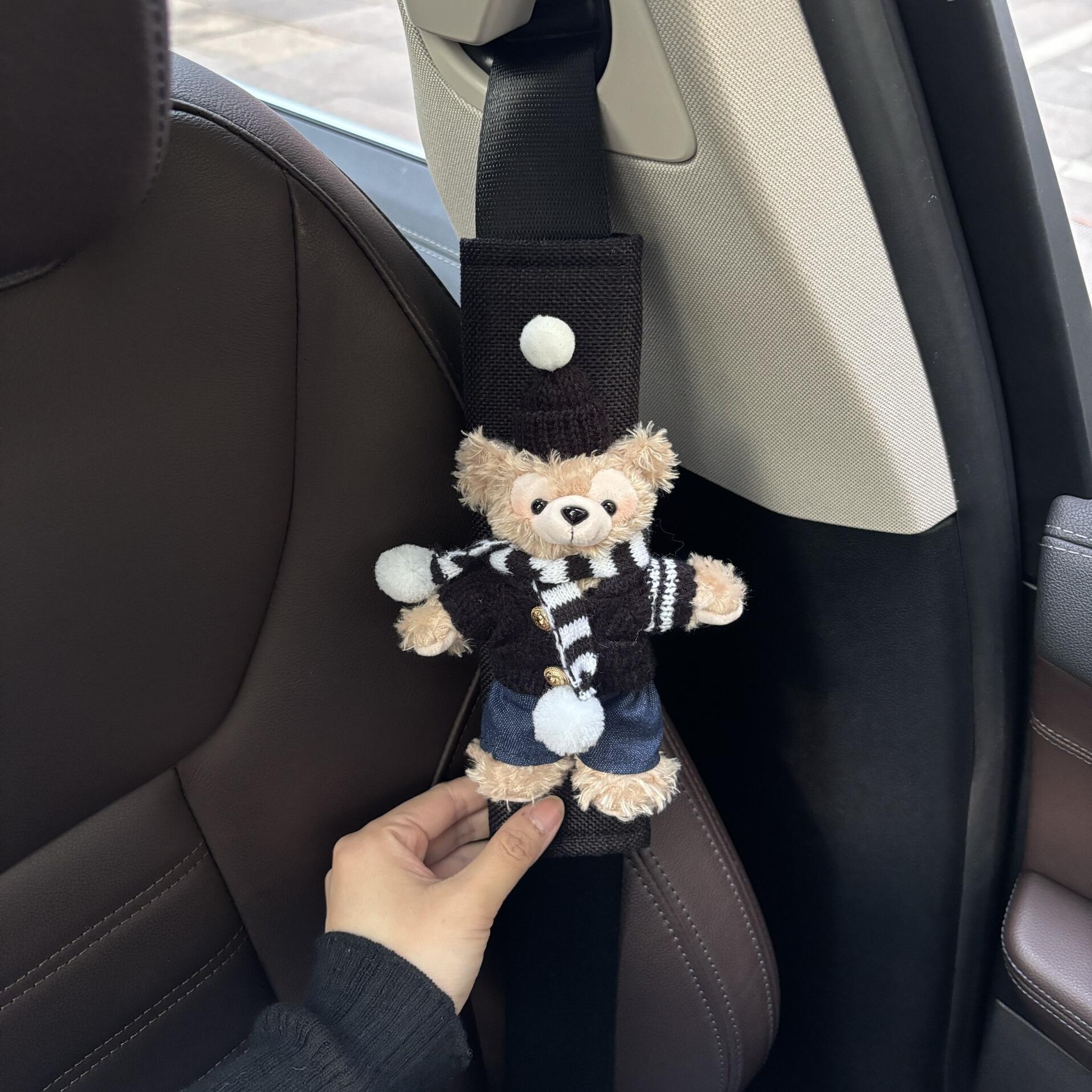 Sunset oso cinturón de coche funda de hombro cuello anti-estrangulado cinturón de seguro para niños muñeca de peluche regalo de coche nuevo Duffy