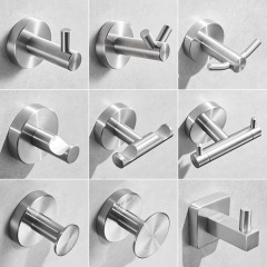 ステンレスハンガー浴室ホテル穴シングルフックトイレ壁掛けドア後フードフック壁タオルフック