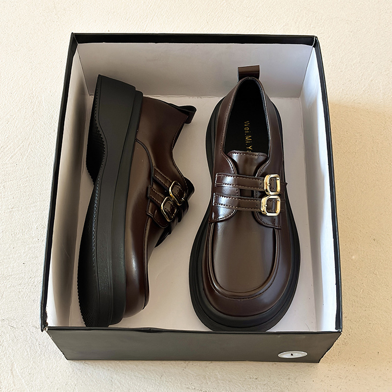 Genuine Leather Loafers for Women with a Soft Feel, 2026 Spring and Autumn New British Jk Style Leather Shoes, Thick-Soled Mary Jane Shoes