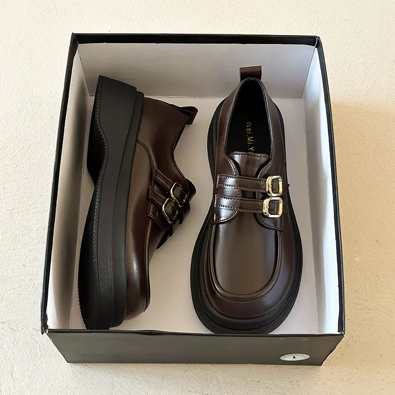 真皮踩屎感乐福鞋女2025春秋新款英伦JK小皮鞋厚底玛丽珍鞋单鞋