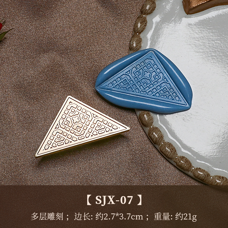 Fábrica directa fuego pintura sello cobre cabeza triángulo fuego pintura cera vintage Rosa tallada sellado cera mano cuenta regalo