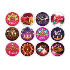 10月排灯節万灯楽しいhappy diwaliプレゼント装飾ステッカーラベルシール3