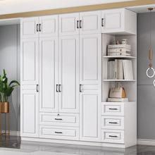 欧式衣柜家用卧室实木衣柜小户型带抽屉一体衣柜子储物收纳