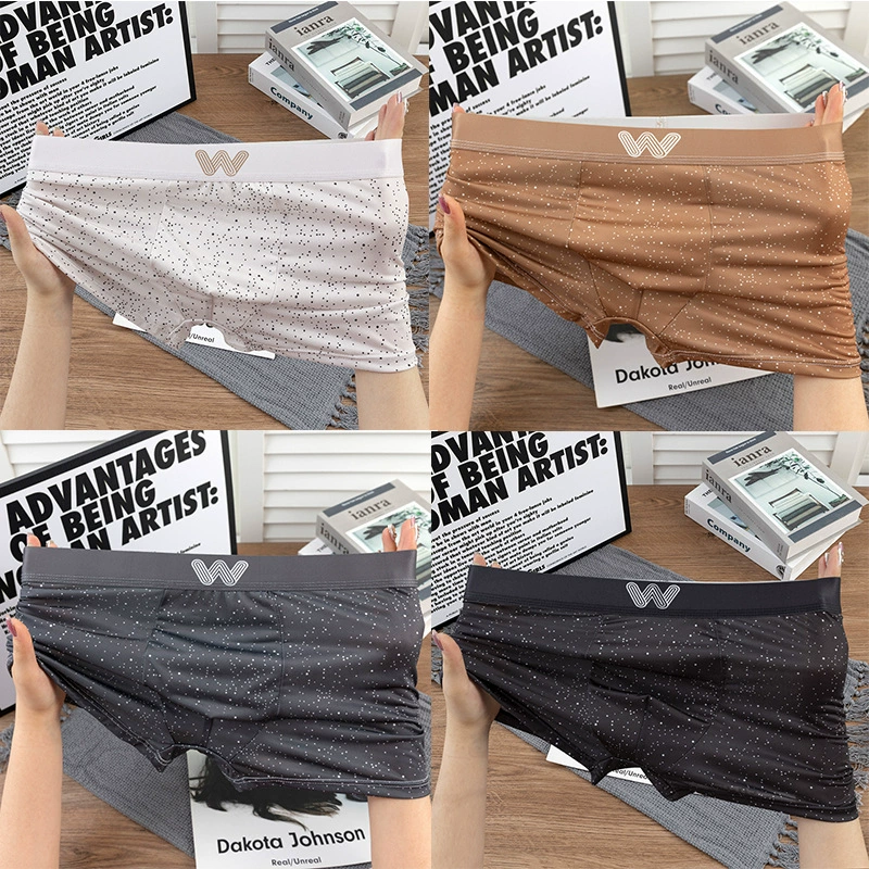 Мужское нижнее белье из ледяного шелка с персонализированным звездным небом, спортивные трусы-боксеры для мальчиков, модное спортивное нижнее белье, мужские шорты-боксеры