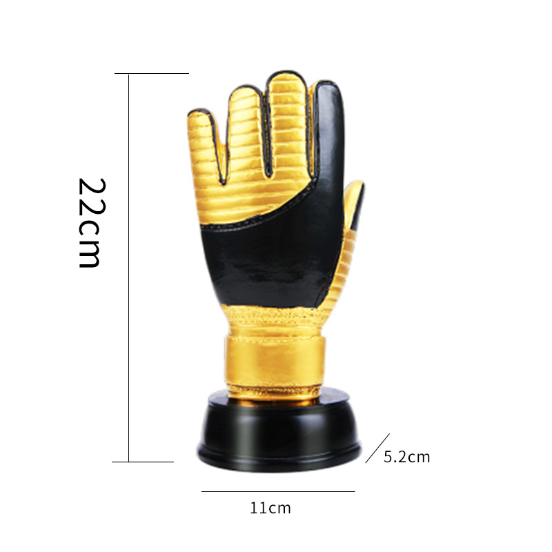 Copa de Europa Trofeo de portero de fútbol Guantes de oro Tirador de portero Trofeo de pelota de oro Partido de resina Trofeo de fútbol grabado