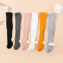 Children's winged pantyhose spring and autumn cotton leggings unisex baby high-waisted one-piece socks outerwear leggings
