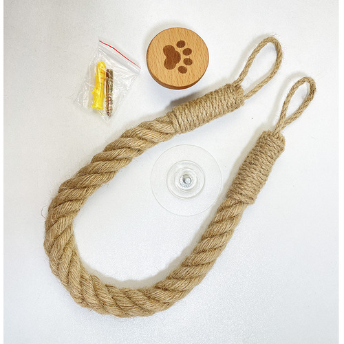 Hemp rope paper towel holder solid wood cotton rope woven storage towel rack washcloth storage rack creative punch-free paper roll holder