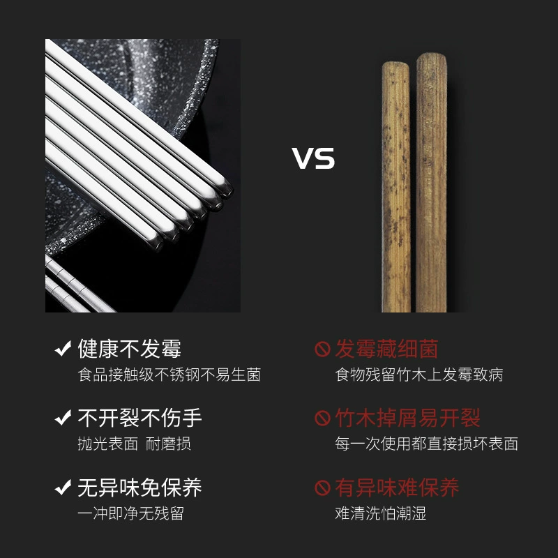 Non-slip chopsticks stainless steel
