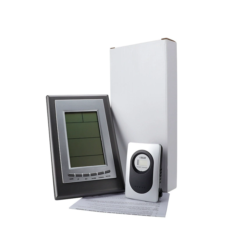 Wireless thermometer indoor for home use, electronic watch, with LED display