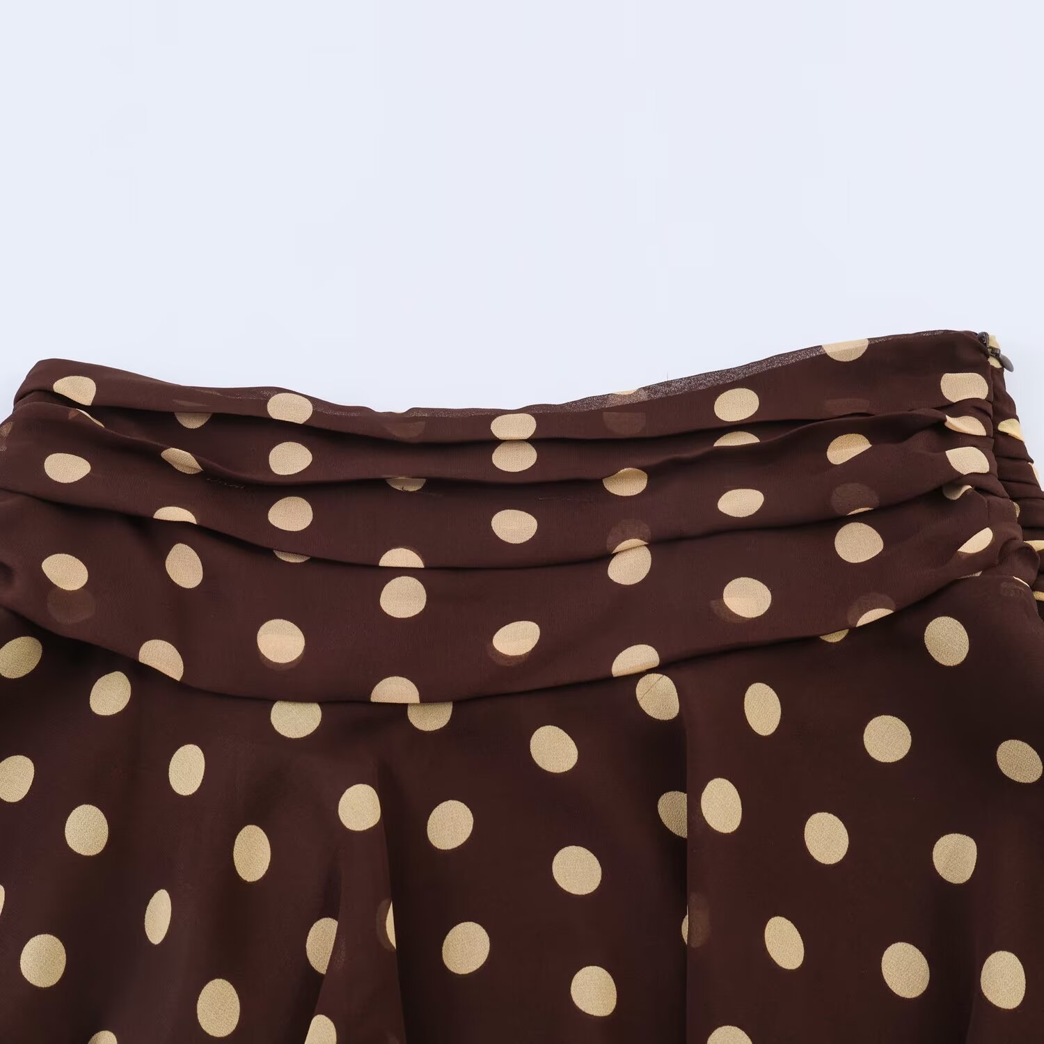 PB&ZA Women's Asymmetrical Midi Skirt French Gentle Mesh Polka Dot Summer New Arriva_ecoleips.com